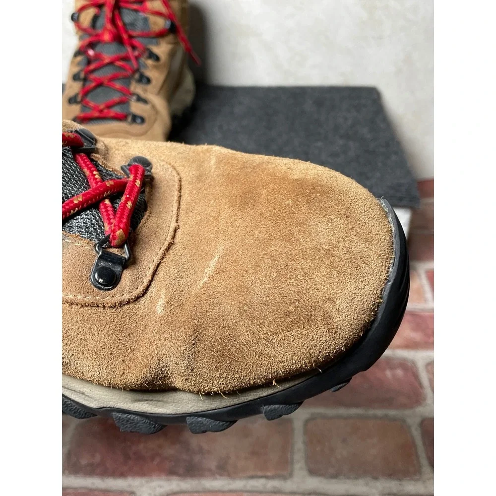 Columbia Mens Newton Ridge Plus II Waterproof Hiking Boots Brown Red BM2812 14W